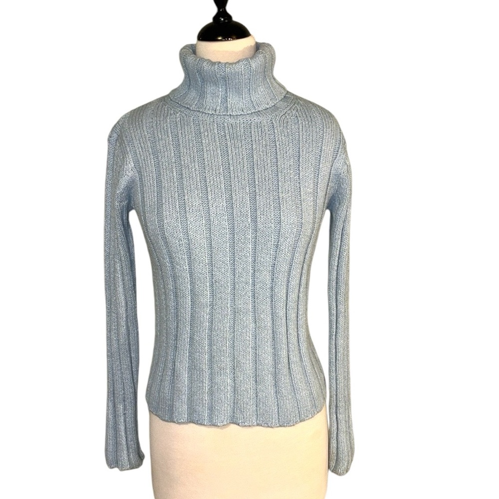 GAP XXL (14-16) girls. Light blue knitted turtleneck sweater - Picture 1 of 10